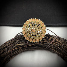 Antique Finish Cocktail Adjustable Peach Ring 15810-2957 - Dazzles Jewellery