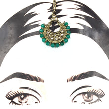 Green Maang Tikka 9428-4234 - Dazzles Jewellery