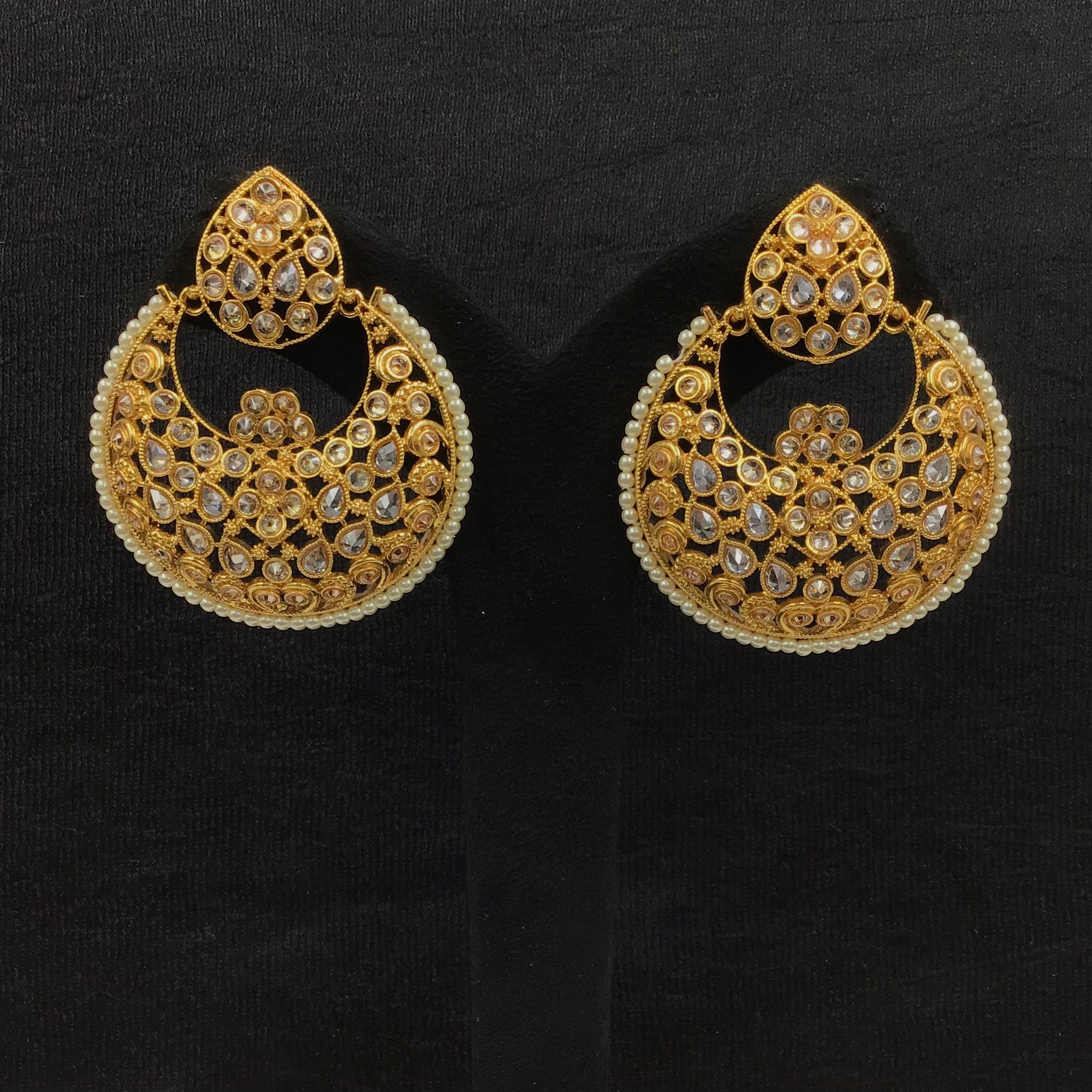 Chandbali Gold Look Earring 9189-100 - Dazzles Jewellery