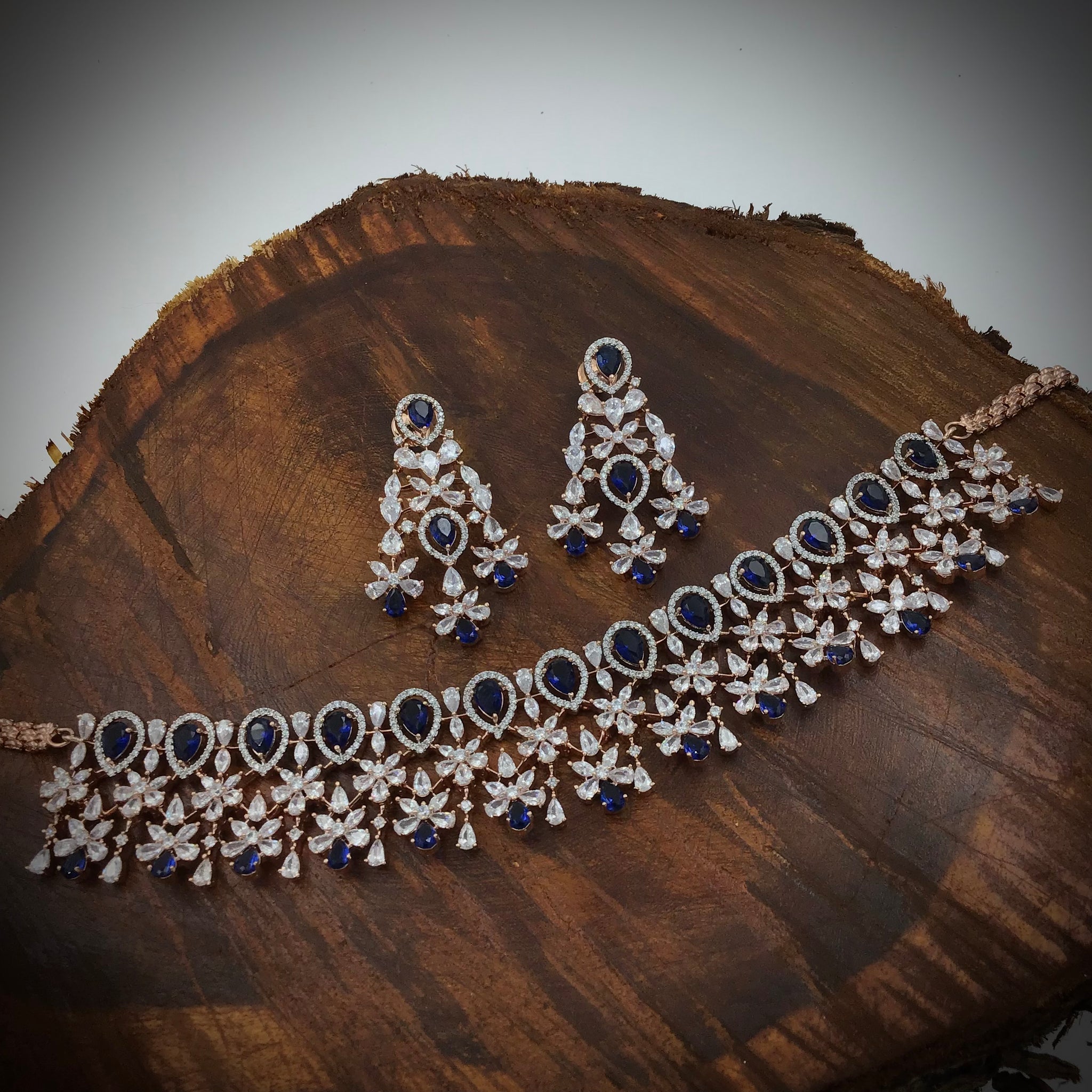 Designer Zircon/AD Choker Necklace Set 18498-5680 - Dazzles Jewellery