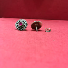 Ruby Silver Earring - Dazzles Jewellery