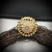 White Kundan Cocktail Adjustable  Ring 10551-6199 - Dazzles Jewellery