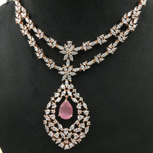 Round Neck Zircon/AD Necklace Set 4154-69 - Dazzles Jewellery