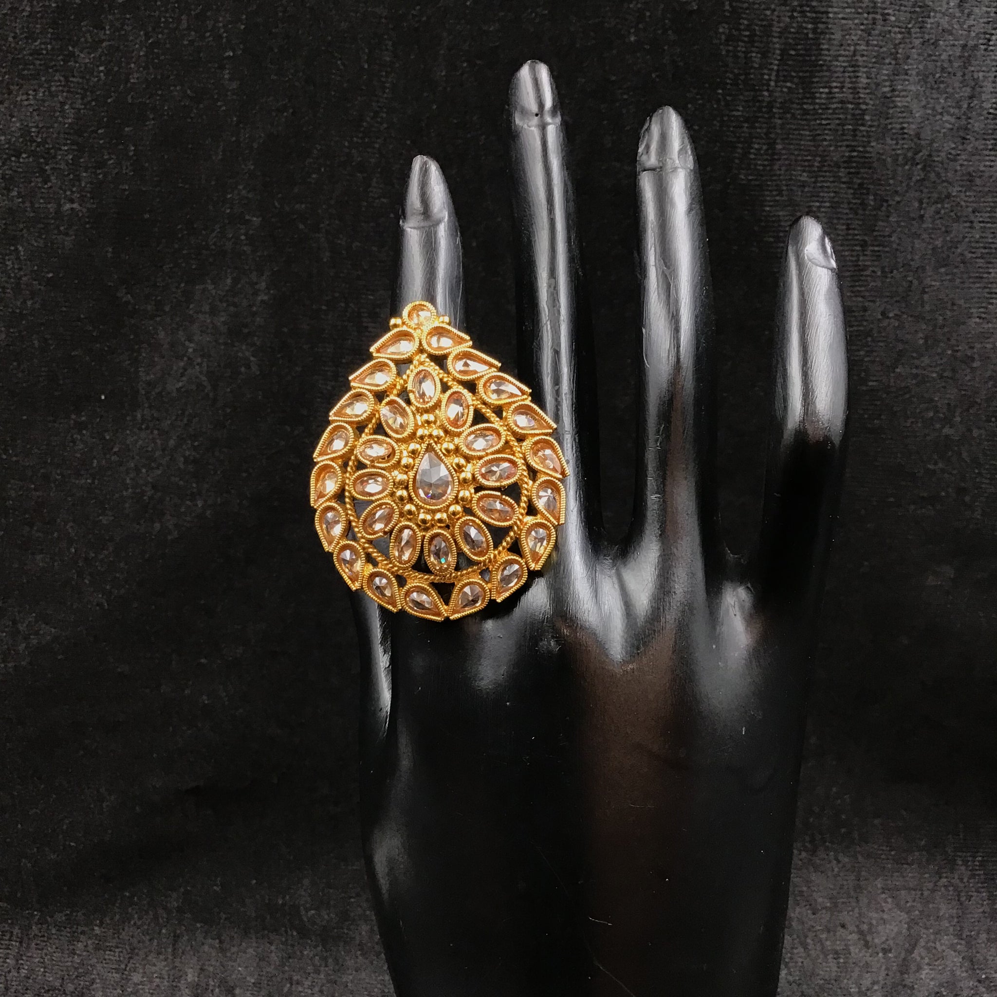 Gold Look Ring 9130-100 - Dazzles Jewellery
