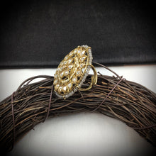 Antique Finish Cocktail Adjustable Gray Ring 10083-5486 - Dazzles Jewellery