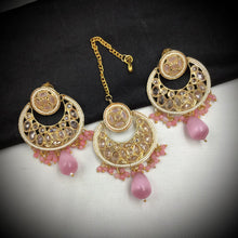 Pink Gold Look Necklace Set 18187-5369 - Dazzles Jewellery