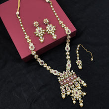 Long Neck Polki Necklace Set 7713-21 - Dazzles Jewellery