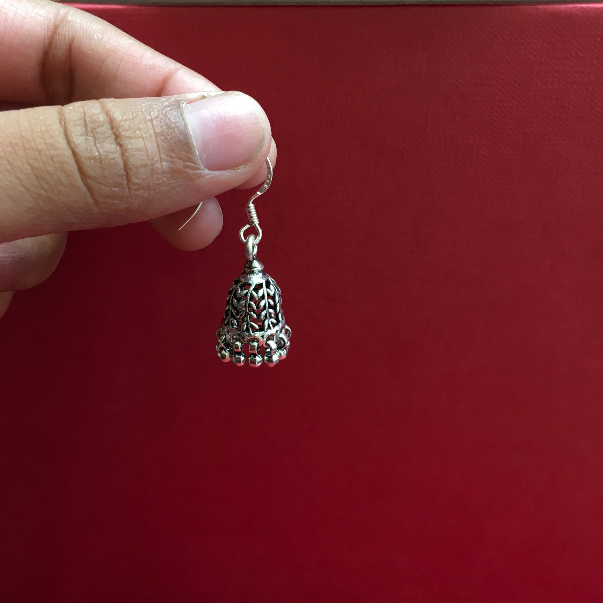 Jhumki Silver Earring 7861-20 - Dazzles Jewellery