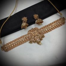 Peach Gold Look Necklace Set 17677-4859 - Dazzles Jewellery
