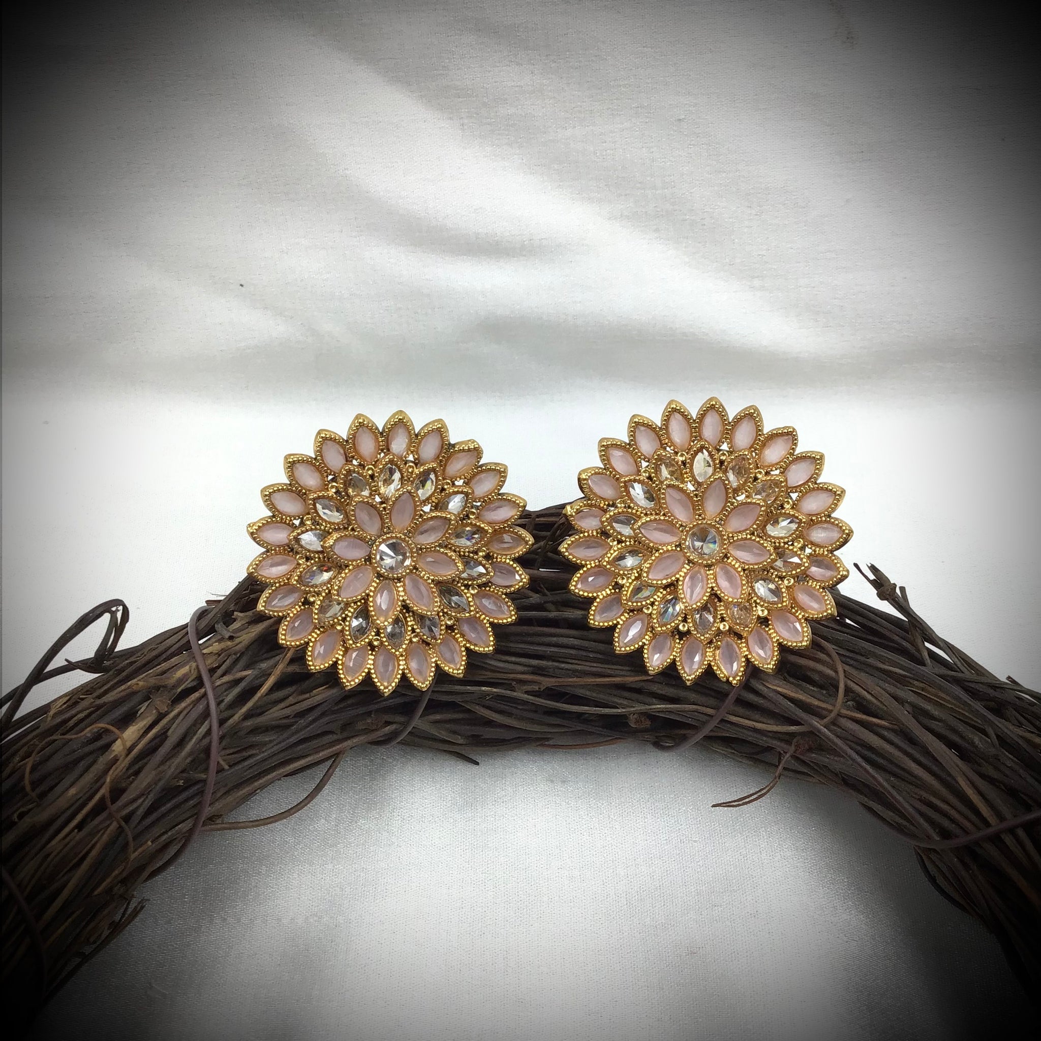 Pink Gold Look Earrings 18701-5883 - Dazzles Jewellery