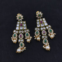 Ruby Green Polki Necklace Set 10367-5937 - Dazzles Jewellery