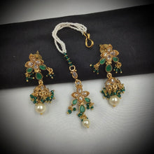 Green Gold Look Necklace Set 17653-4835 - Dazzles Jewellery