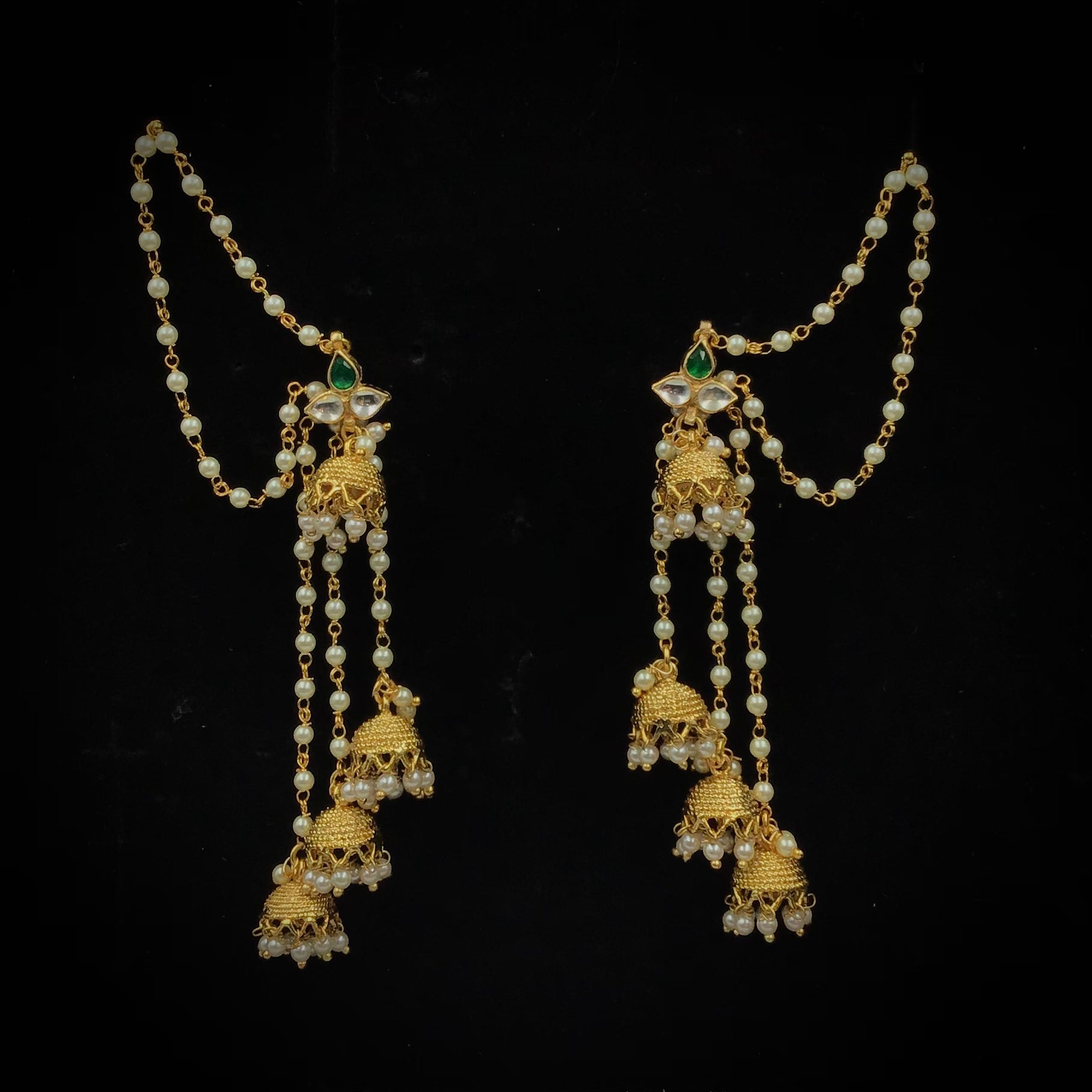 Jhumki Gold Look Earring 9363-100 - Dazzles Jewellery