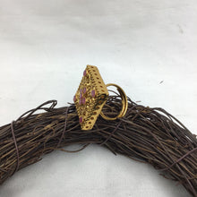 Antique Gold Finish Adjustable Ruby Ring 13397-0439 - Dazzles Jewellery