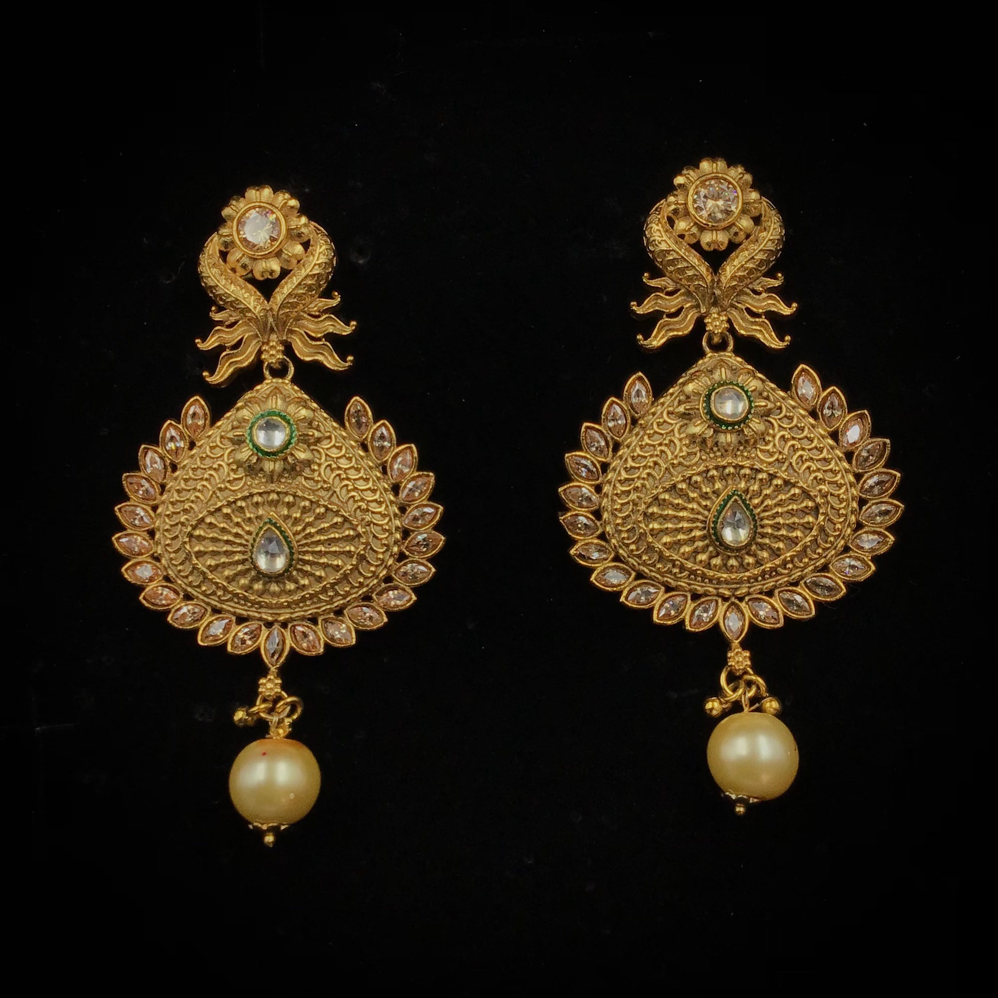 Danglers Antique Earring 9211-100 - Dazzles Jewellery