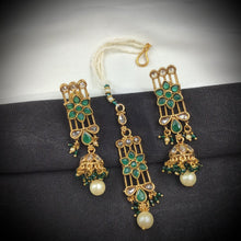 Green Gold Look Necklace Set 17655-4837 - Dazzles Jewellery