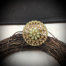 Antique Finish Cocktail Mint Green Ring 19841-7025 - Dazzles Jewellery