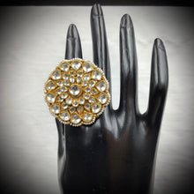 Kundan Cocktail Gold Ring 19485-6672 - Dazzles Jewellery