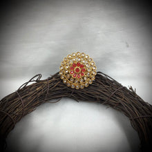Polki Cocktail Adjustable Red Ring 3180-7245 - Dazzles Jewellery
