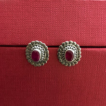 Ruby Silver Earring - Dazzles Jewellery