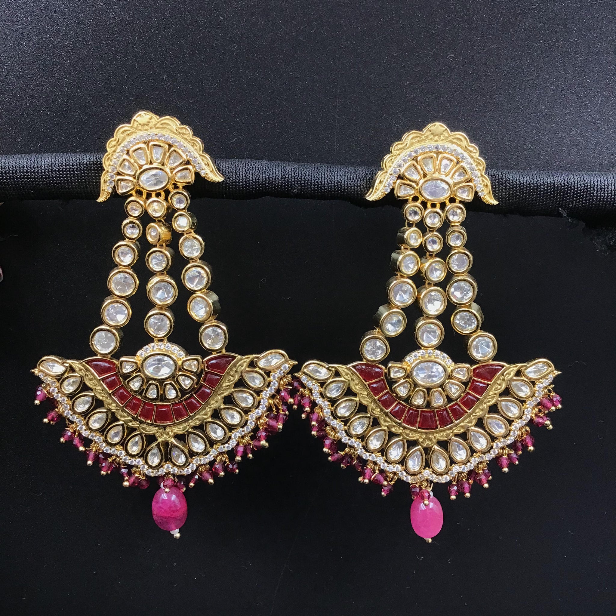 Kundan Long Earring 10780-68 - Dazzles Jewellery