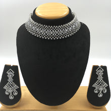 Choker Zircon/AD Necklace Set 4140-69 - Dazzles Jewellery