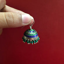 Pure Silver Meenakari Jhumki 5368-100 - Dazzles Jewellery