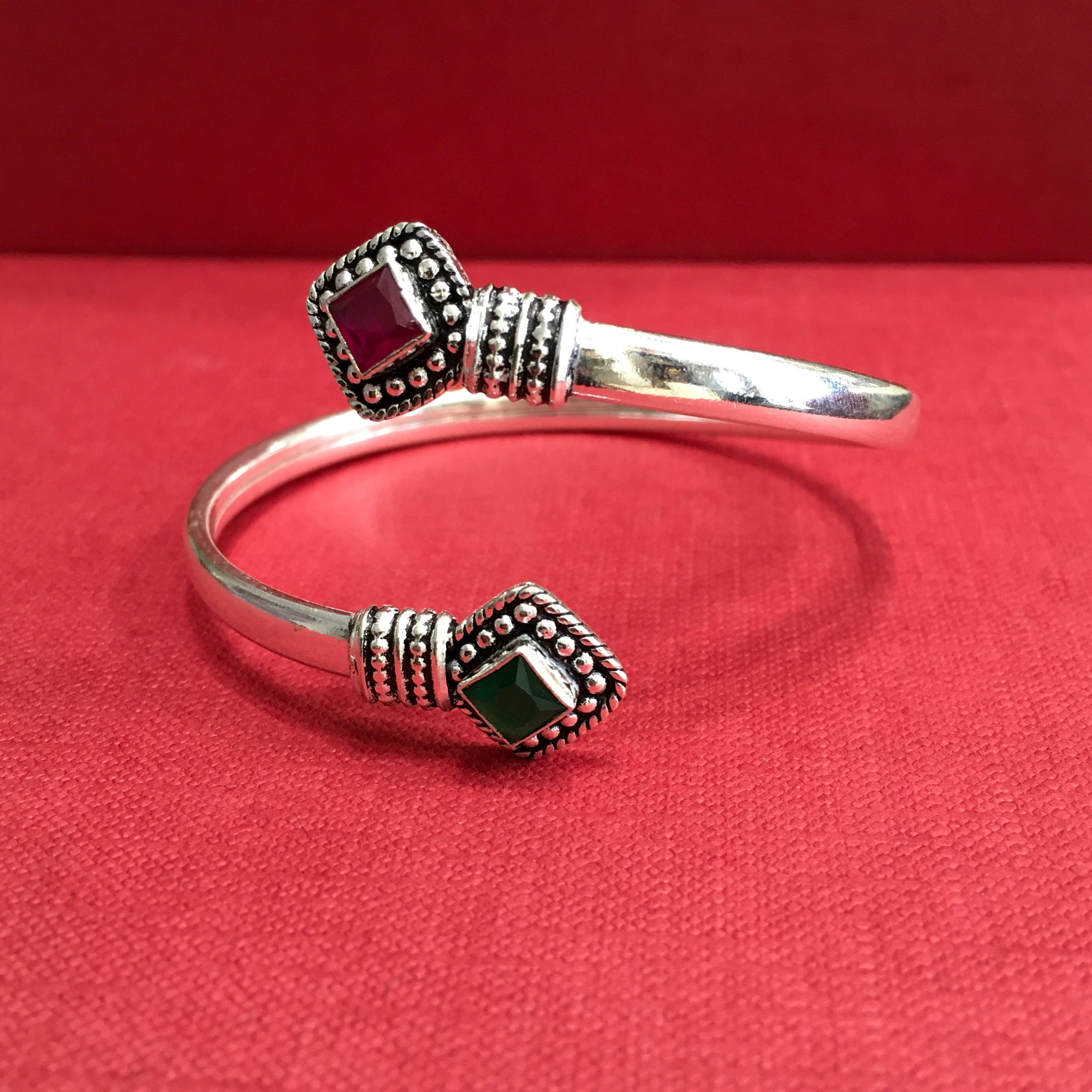 Silver Oxidized Silver Bracelet 7875-20 - Dazzles Jewellery