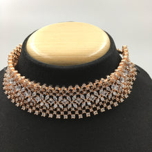 Choker Zircon/AD Necklace Set 4140-69 - Dazzles Jewellery