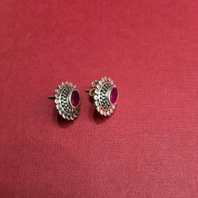 Ruby Silver Earring - Dazzles Jewellery