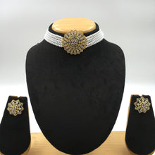 Choker Zircon/AD Necklace Set 7183-33 - Dazzles Jewellery