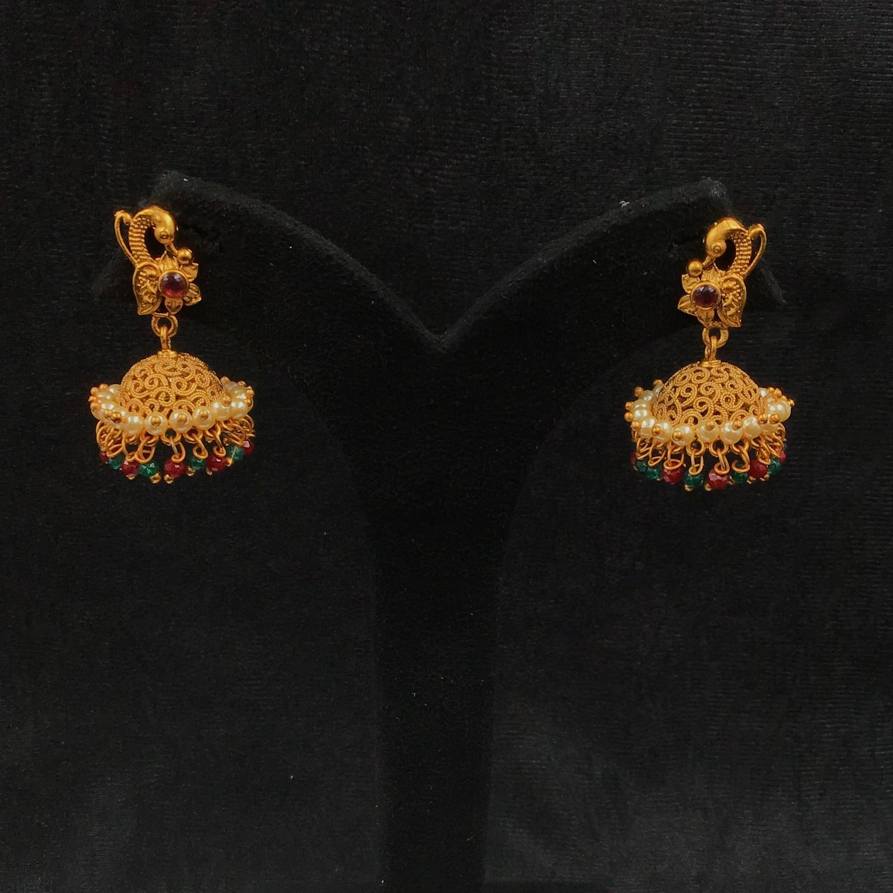Jhumki Gold Look Earring 9342-100 - Dazzles Jewellery