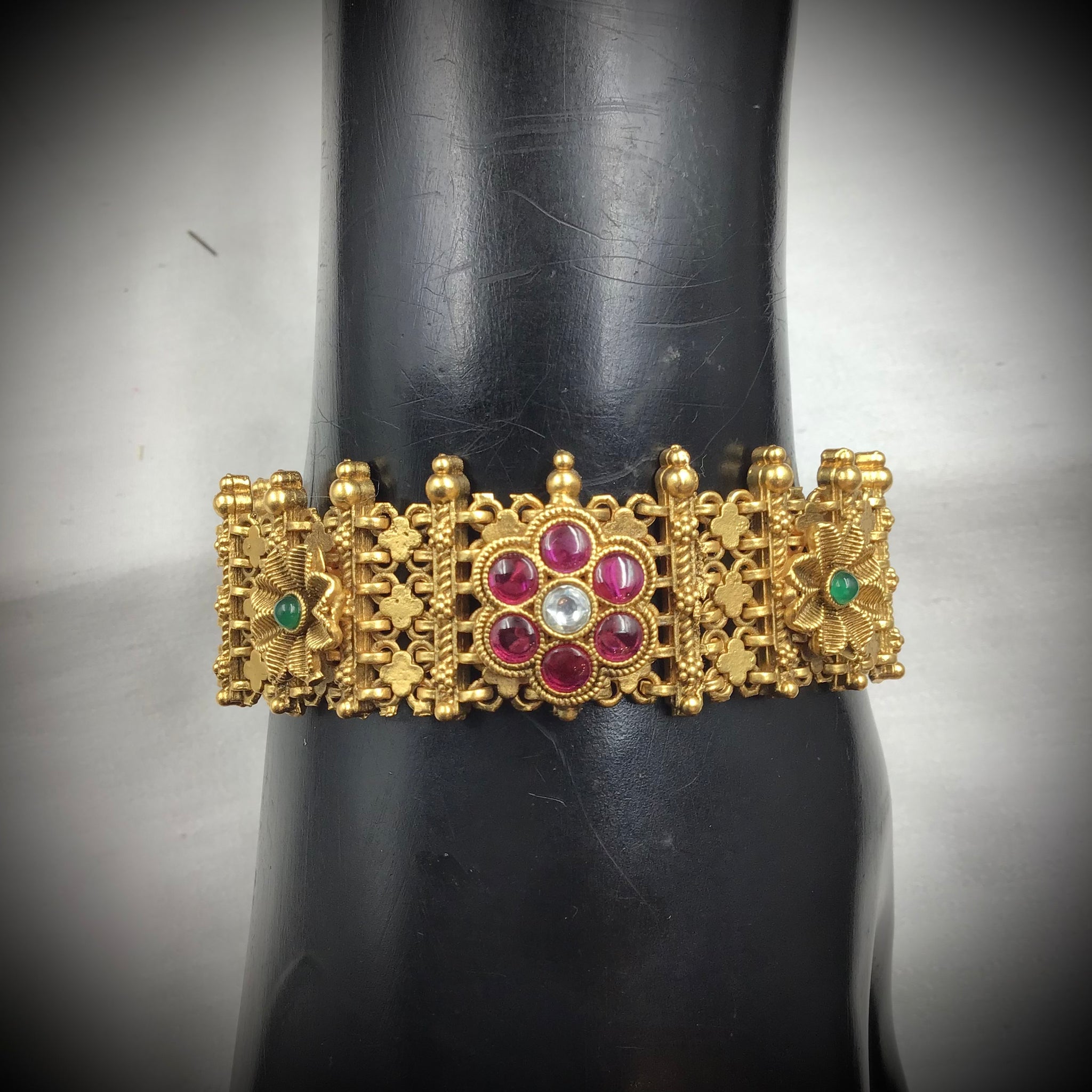 Antique Gold Finish Bracelet 4963-21 - Dazzles Jewellery