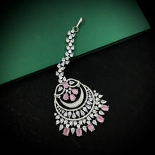 Zircon/AD Maang Tikka 1195-69 - Dazzles Jewellery