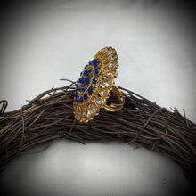 Polki Cocktail Adjustable Blue Ring 3224-7289 - Dazzles Jewellery