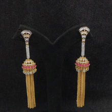Tassles Long Jhumki Zircon/AD Earring 8865-100 - Dazzles Jewellery