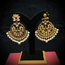 Ruby Kundan Pearl Chandbali 6404 - Dazzles Jewellery