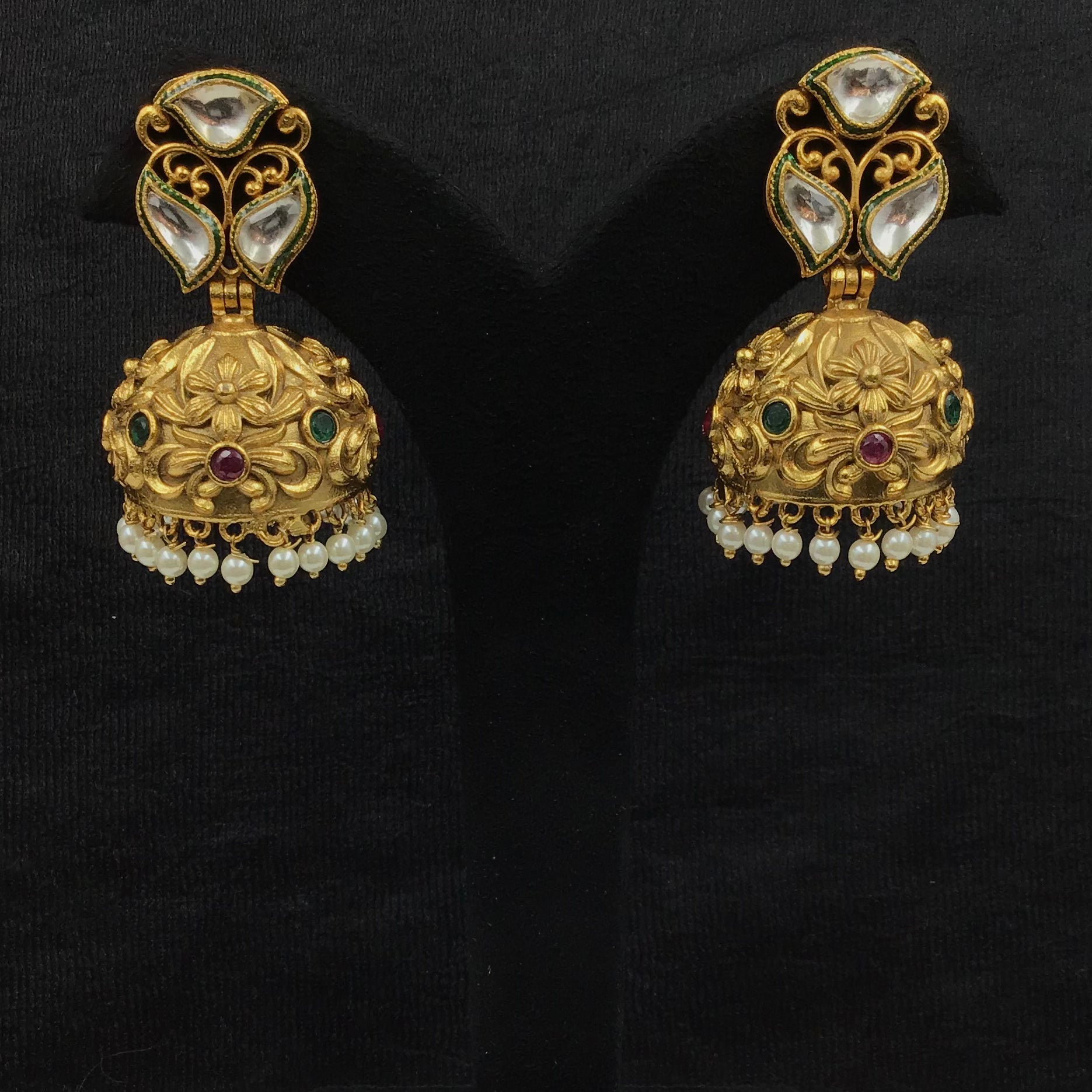 Jhumki Antique Earring 9204-100 - Dazzles Jewellery