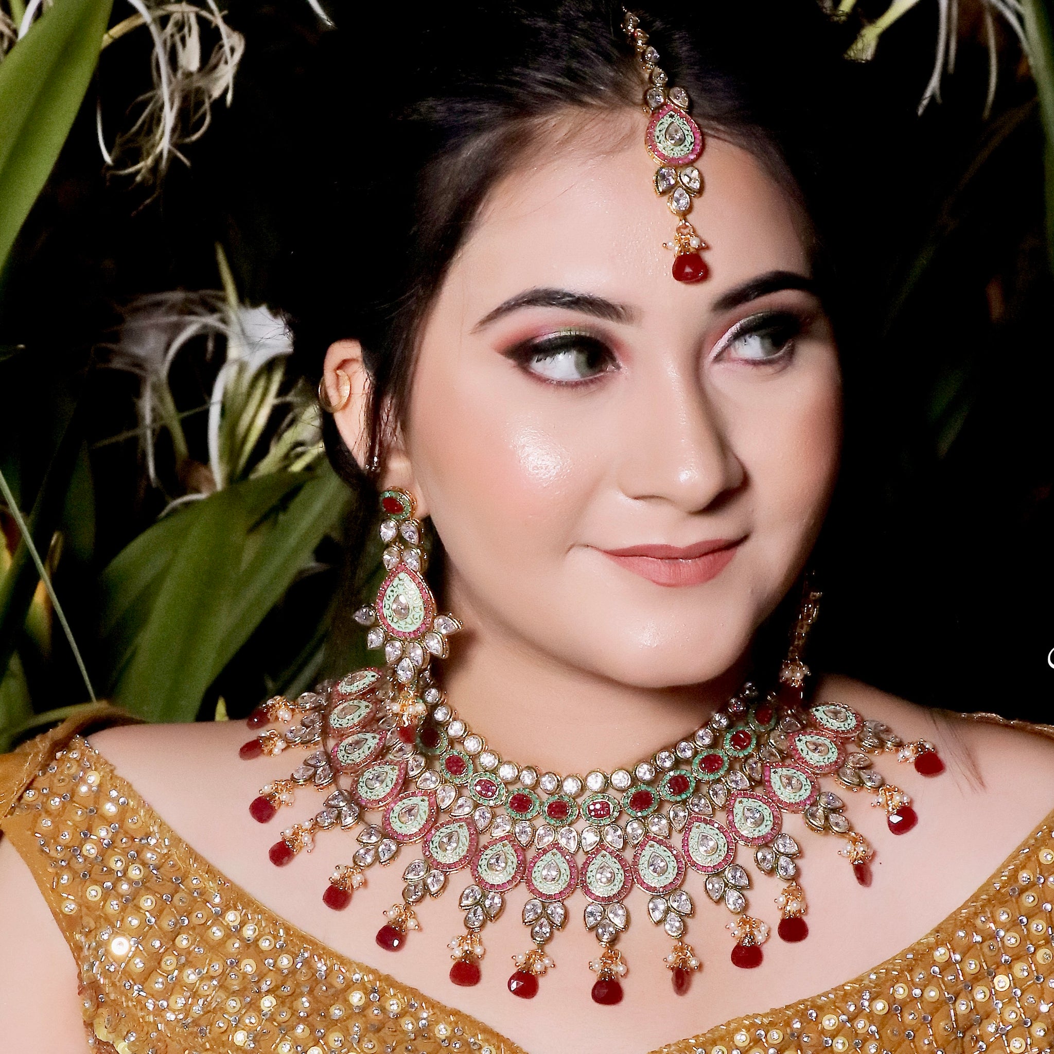 Polki Necklace Set 1019-21 - Dazzles Jewellery