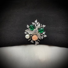 Zircon/AD Cocktail Green Ring 17800-4982 - Dazzles Jewellery