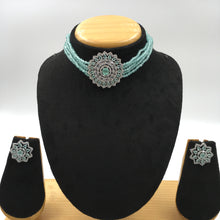 Choker Zircon/AD Necklace Set 7183-33 - Dazzles Jewellery