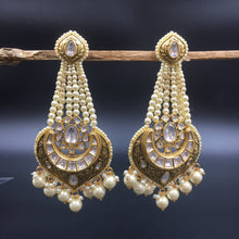 Meenakari Kundan Pearl Long Earring 18396-5578 - Dazzles Jewellery