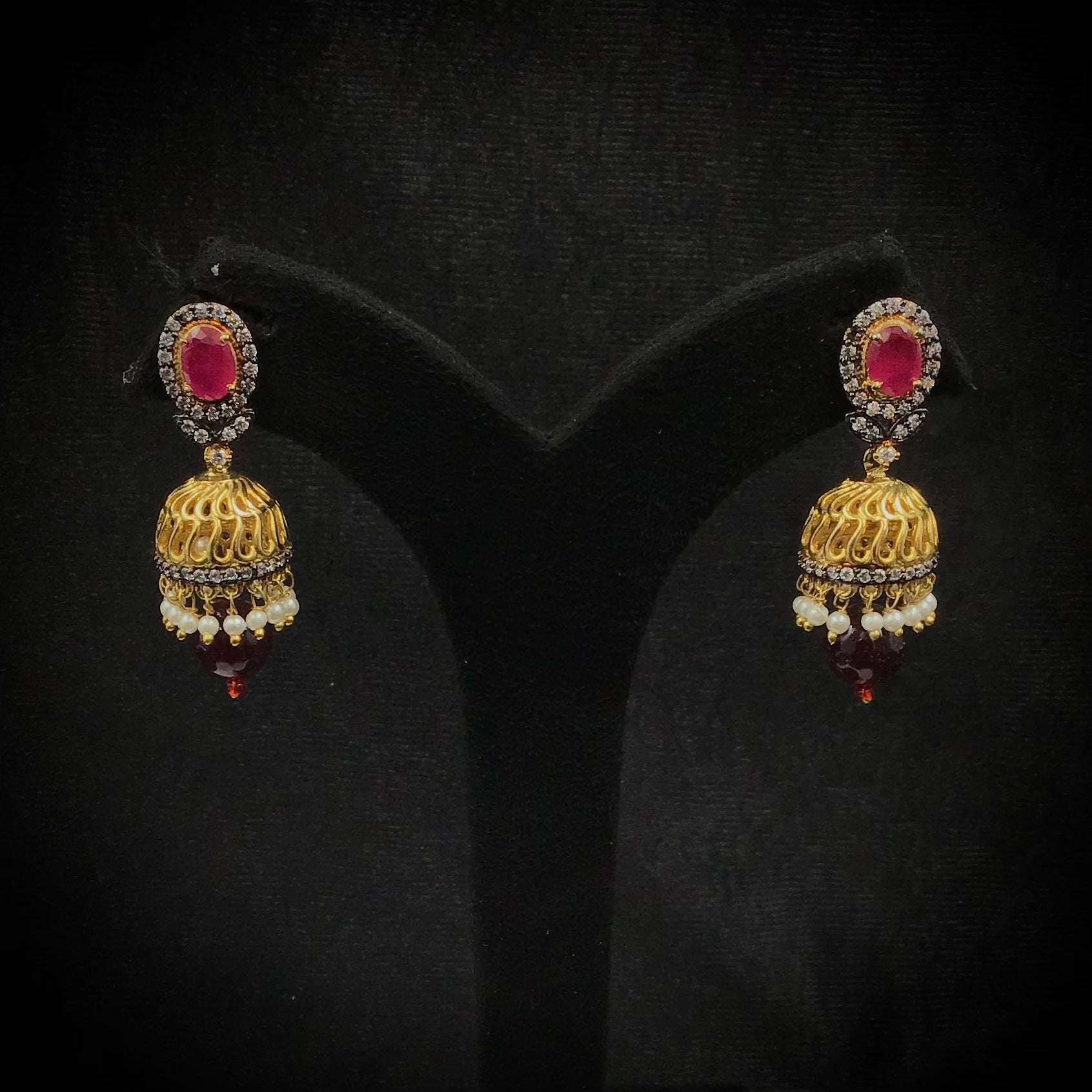 Gold plated jhumki Earring 9397-100 - Dazzles Jewellery
