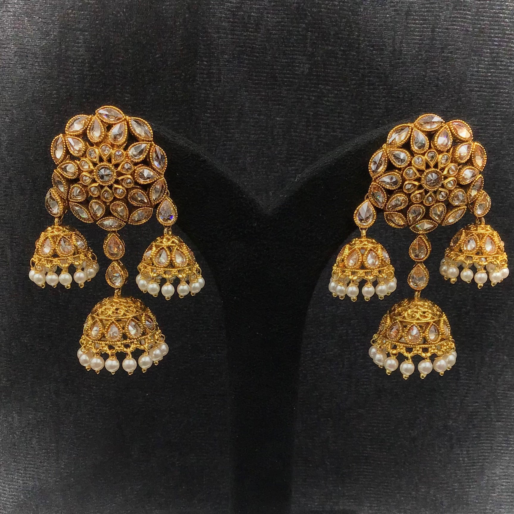 Gold plated jhumki Earring 9328-100 - Dazzles Jewellery