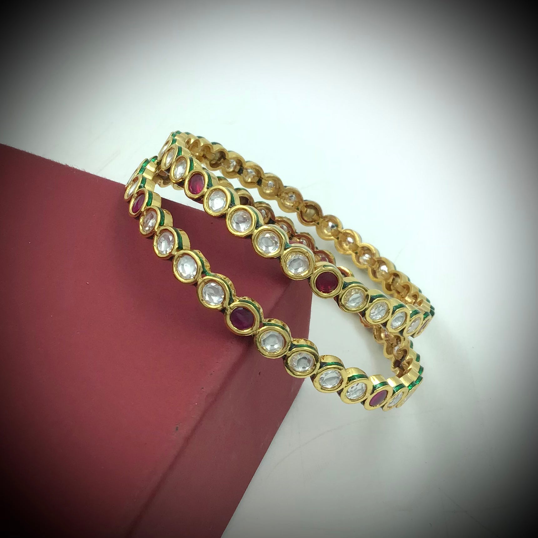 Kundan Bangles/Kada 6344-28 - Dazzles Jewellery