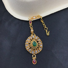 Gold Look Maang Tikka 9145-100 - Dazzles Jewellery