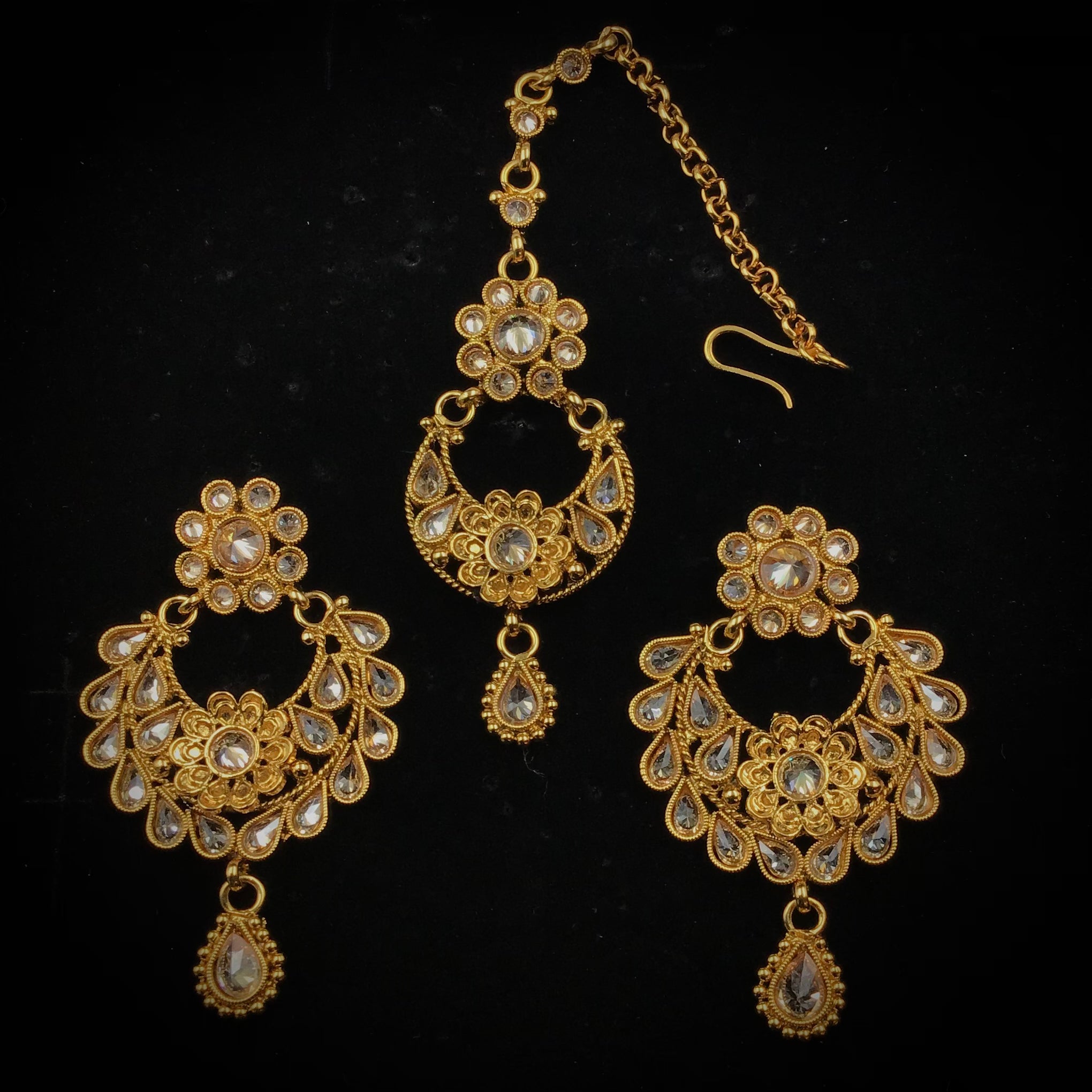 Chandbali Gold Look Earring 9183-100 - Dazzles Jewellery