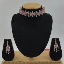 Choker Zircon/AD Necklace Set 4152-69 - Dazzles Jewellery