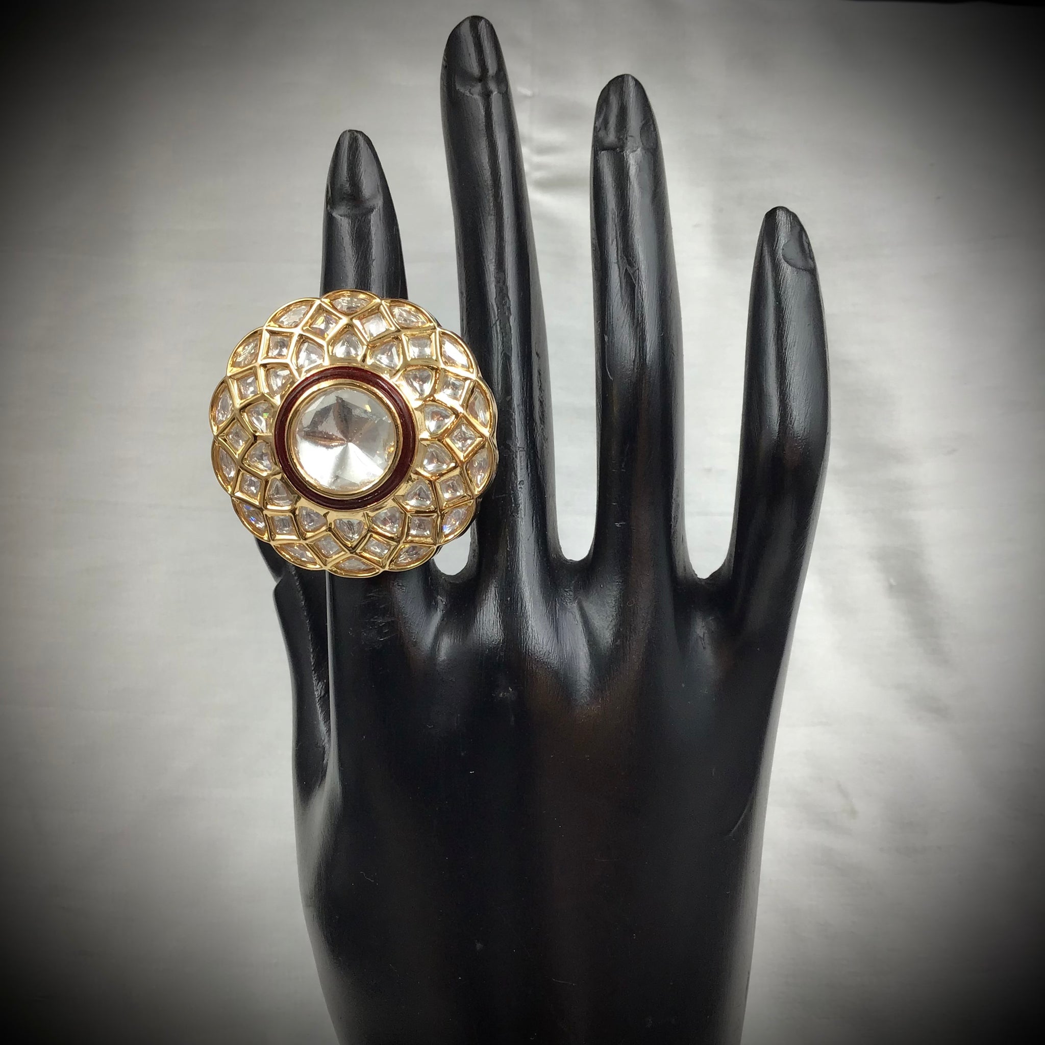 Kundan Adjustable Ring 6505-28 - Dazzles Jewellery