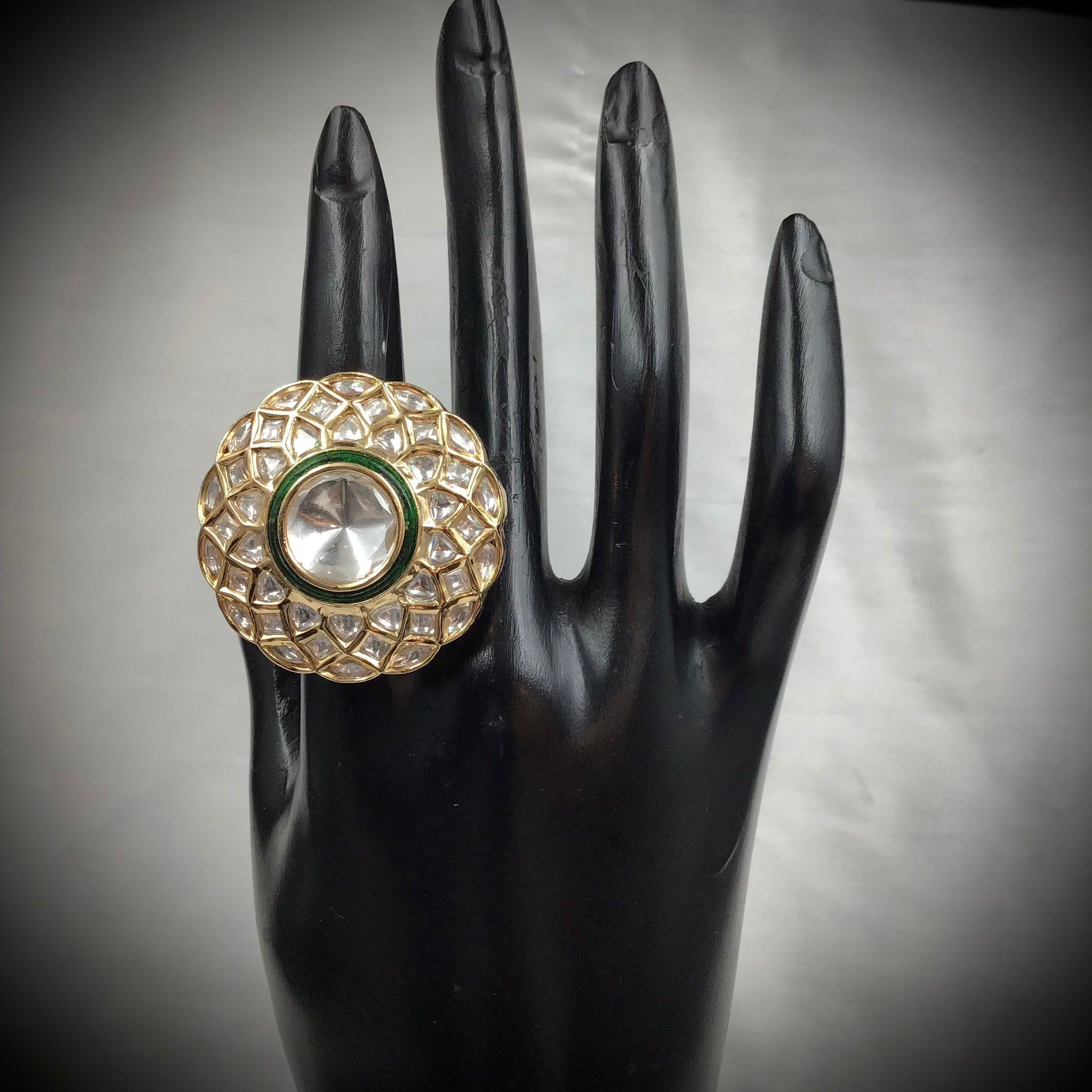 Kundan Adjustable Ring 7560-34 - Dazzles Jewellery